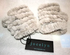 Jocelyn Gray Color Open Fingerless Tip Faux Fur Glove Mitten New Tags OS