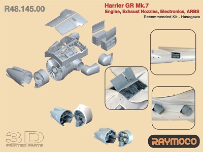 RAYMOCO R48.145.00 1/48 Harrier GR Mk.7  Engine, Nozzles, Electronics, ARBS
