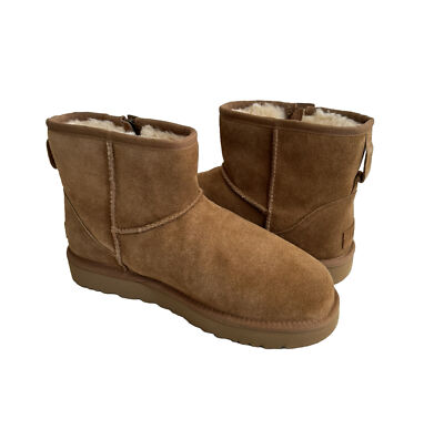 UGG Classic Mini ブラウン 9 UGG CLASSIC MINI BAILEY ZIP MINI CHESTNUT WATER RESISTANT BOOT US