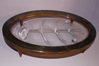 Vintage Glassbake silver  & glass serving tray with wood stand Made in U.S. A. — photo 9