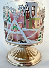 Holiday Christmas VILLAGE town SCENE 3-WICK CANDLE HOLDER Bath & and Body Works