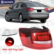 For 15-18 Volkswagen Jetta Left Outer Side Tail Light Rear Lamp W/ LED Fog Light