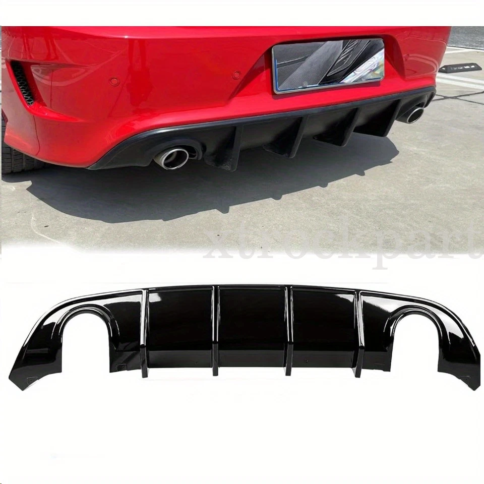 NUEVO Difusor trasero parachoques brillo labial negro apto para Dodge Charger SRT 2015-2023 Foto 3 de 4