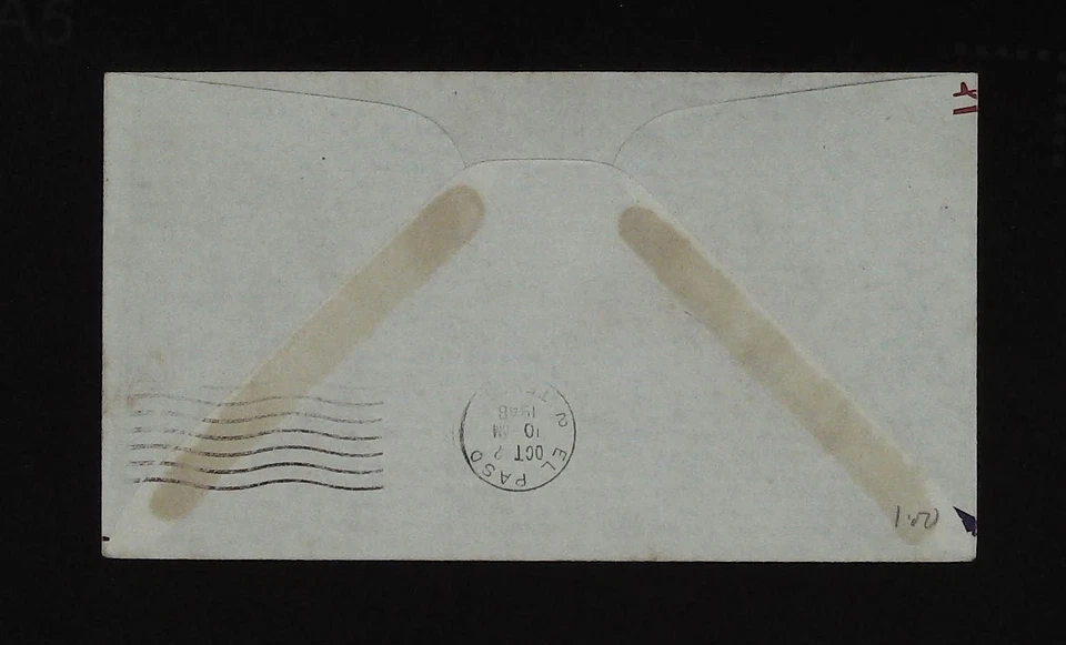 Las Cruces Nuevo México a El Paso Texas 12 de octubre de 1948 primer vuelo correo aéreo Foto 2 de 2