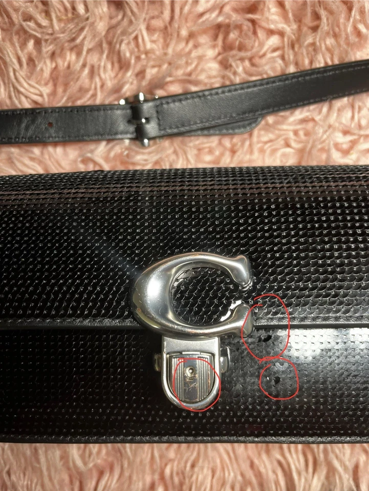 PREOWNED COACH STUDIO 20 BAG SEQUINS SHOULDER CROSSBODY HANDBAG PURSE BAQUETTE - Image 2 of 4