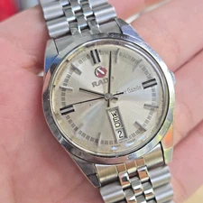 Vintage RADO Silver Gazelle men's automatic watch day/date swiss made 1970s