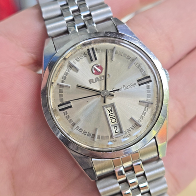 Vintage RADO Silver Gazelle men's automatic watch day/date swiss