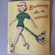 1 VTG Norcross Birthday Greeting  Card Attractive Blonde