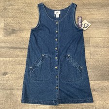 NWT Vintage Original TY2 Wear Womens 90s Denim Shift Dress W/Pockets, 8 Petite 