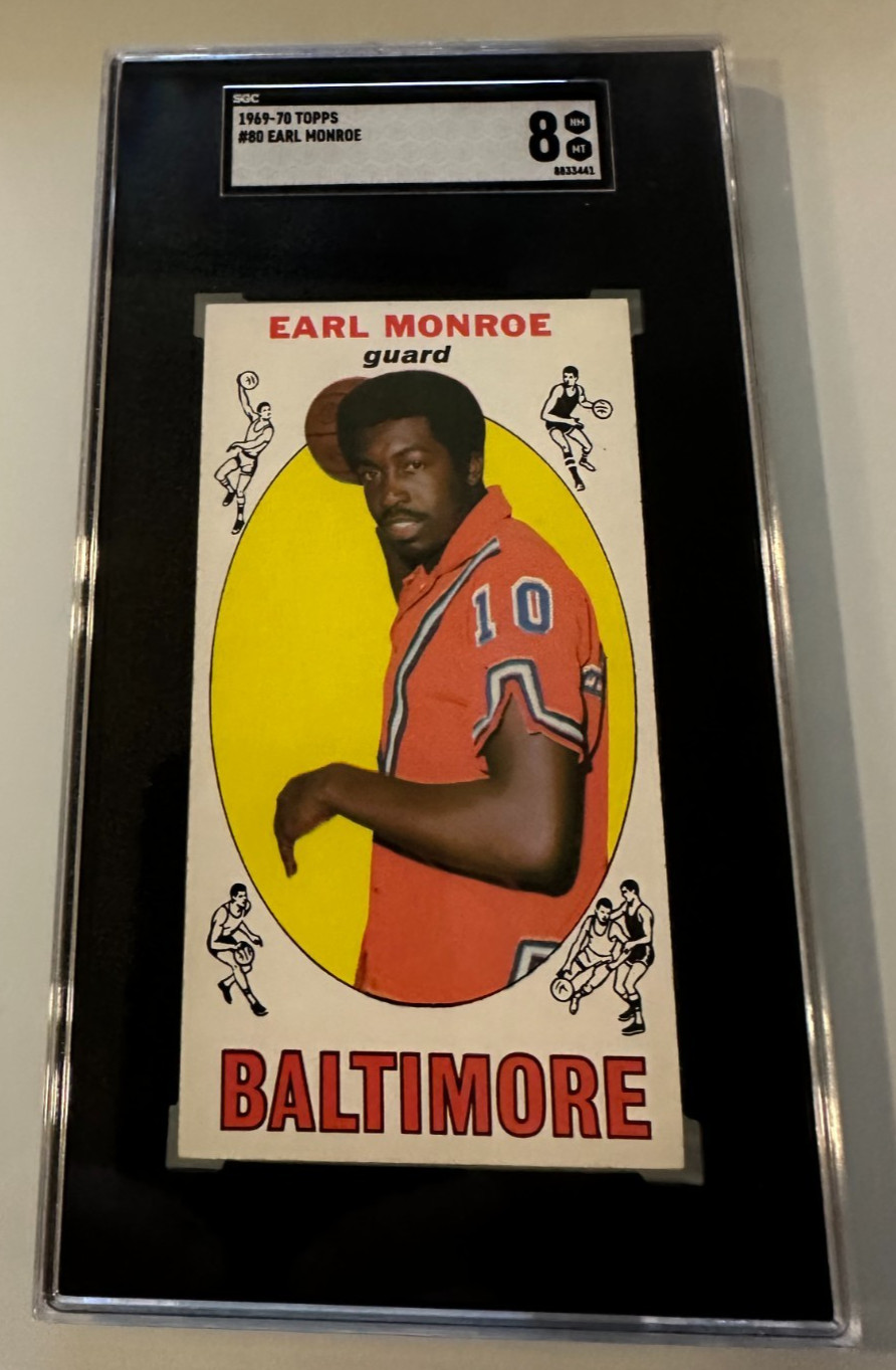 1969 Topps #80 Earl Monroe RC  Bullets Winston Salem-  SGC 8 - NICE !