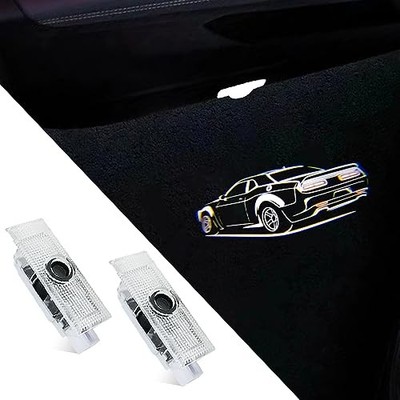 2 PCS Non-Fading Car Door Logo Lights Compatible for Challenger 2015 Muscle