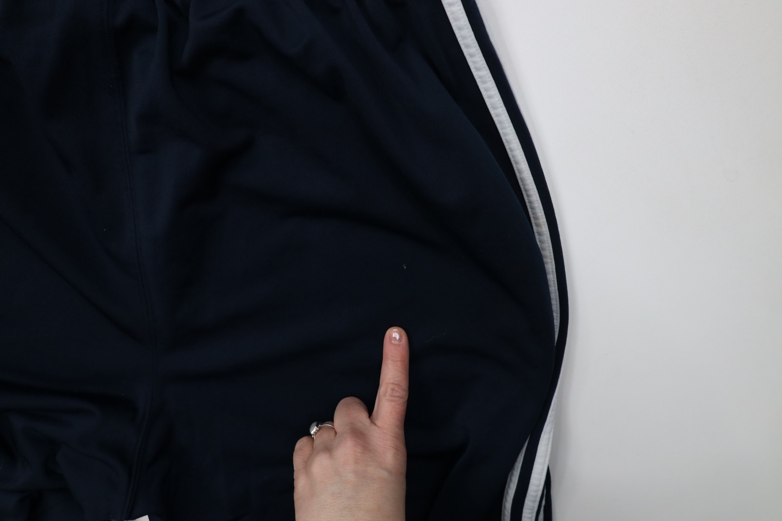 Vintage Y2K Adidas Mens XL Faded Striped Wide Leg Sweatpants Pants Navy Blue thumbnail 15