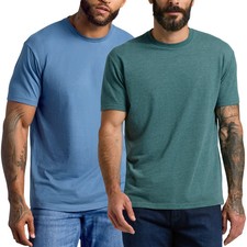 True Classic Men's 2-Pack Athletic Fit Tagless Tee Gray Blue 60 Cotton