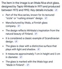 Set of (4) Iittala Niva Cordial Shot Glass Tapio Wirkkala Finland  3in 1oz — photo 3