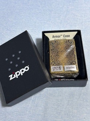 Zippo Armor Case Floral Messing Feuerzeug Deko Gravur