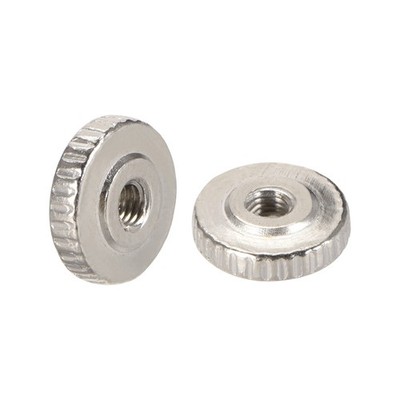 Knurled Thumb Nuts, M3 Female Threaded Thin Type, Nickel Plating, 20 Pcs
