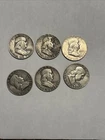 Franklin Half Dollars - 6 Coins 1960 1961 1962 1963