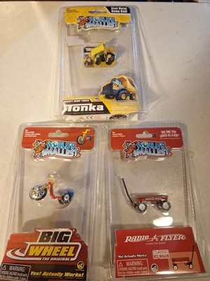 Worlds Smallest Lot of 3 Toys  Tonka, Big Wheel And Radio Flyer