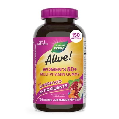 Nature's Way Alive! Women s 50 Plus Multivitamin Gummy, 150 Count (Pack of 1)