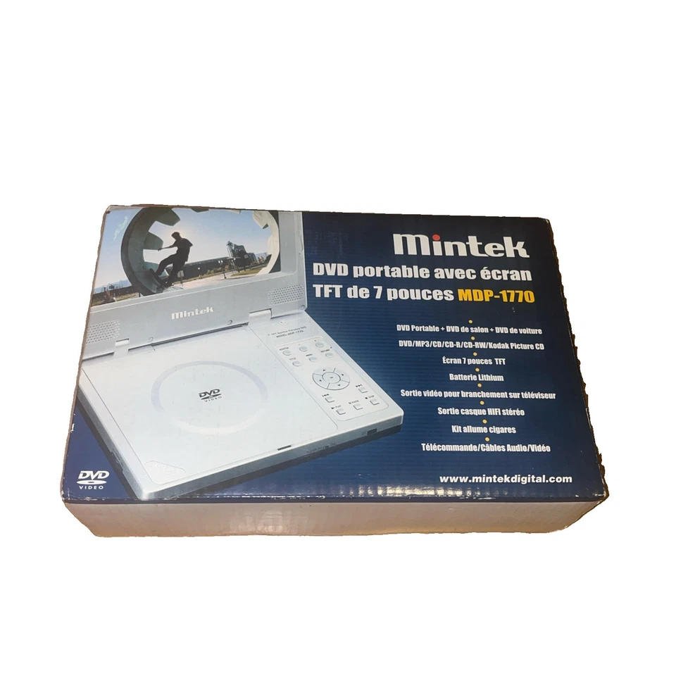 Mintek MDP-1770 Portable DVD Player 7" Works Original Box Includes Battery MINT - Image 1 of 4