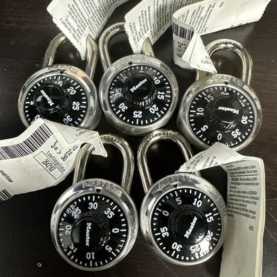 MASTER LOCK PADLOCK, STANDARD DIAL COMBINATION LOCK - LOT OF 5