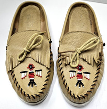 Minnetonka Women's Thunderbird Smooth Leather Softsole Moccasins Tan Size 11