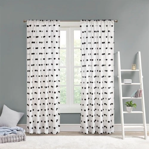 AS Pom Pom Embellished Curtain Panel(Only 1 Pc Panel)50"W x 84"L