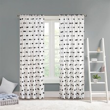 PA Pom Pom Embellished Curtain Panel Only 1 Pc Panel 50"W x 84"L
