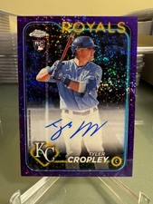 2024 Topps Chrome Tyler Cropley #RA-TC Purple Speckle Auto RC /299 Royals Iowa