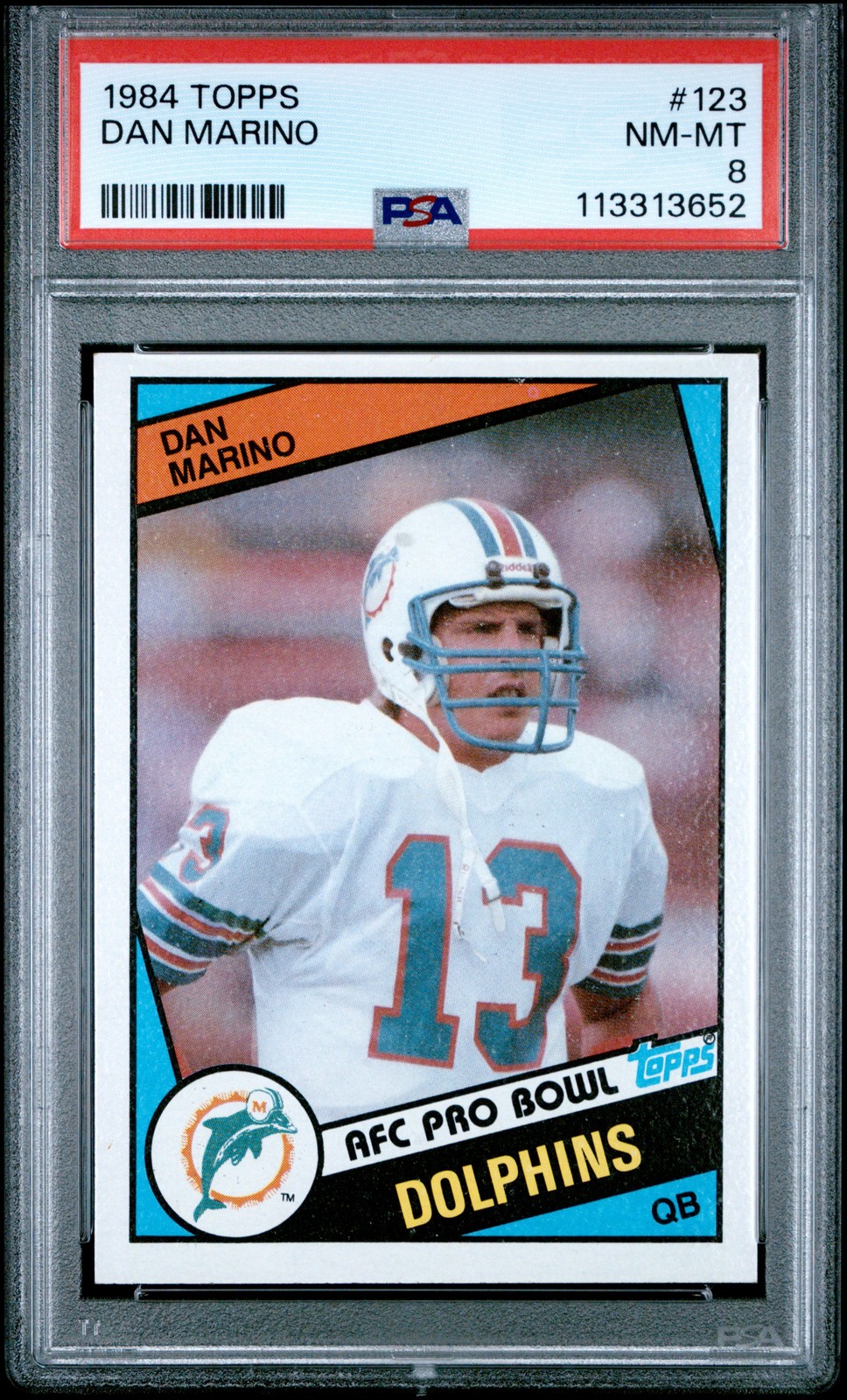 1984 TOPPS #123 DAN MARINO ROOKIE RC PSA 8 view 1