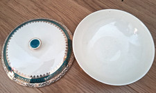 Art Deco Crown Ducal Chatsworth Tureen Serving Dish Soup Green Gold Lidded 1920