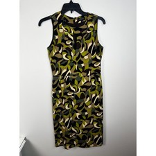 Tahari Arthur S Levine Petite Abstract Print Sleeveless Knee Length Dress Sz 2P