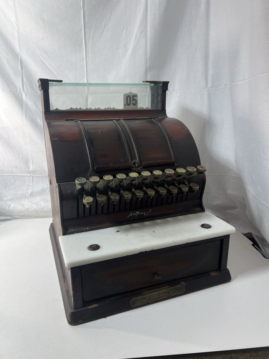 Antique Vintage National Cash Register Great Patina Vintage Read