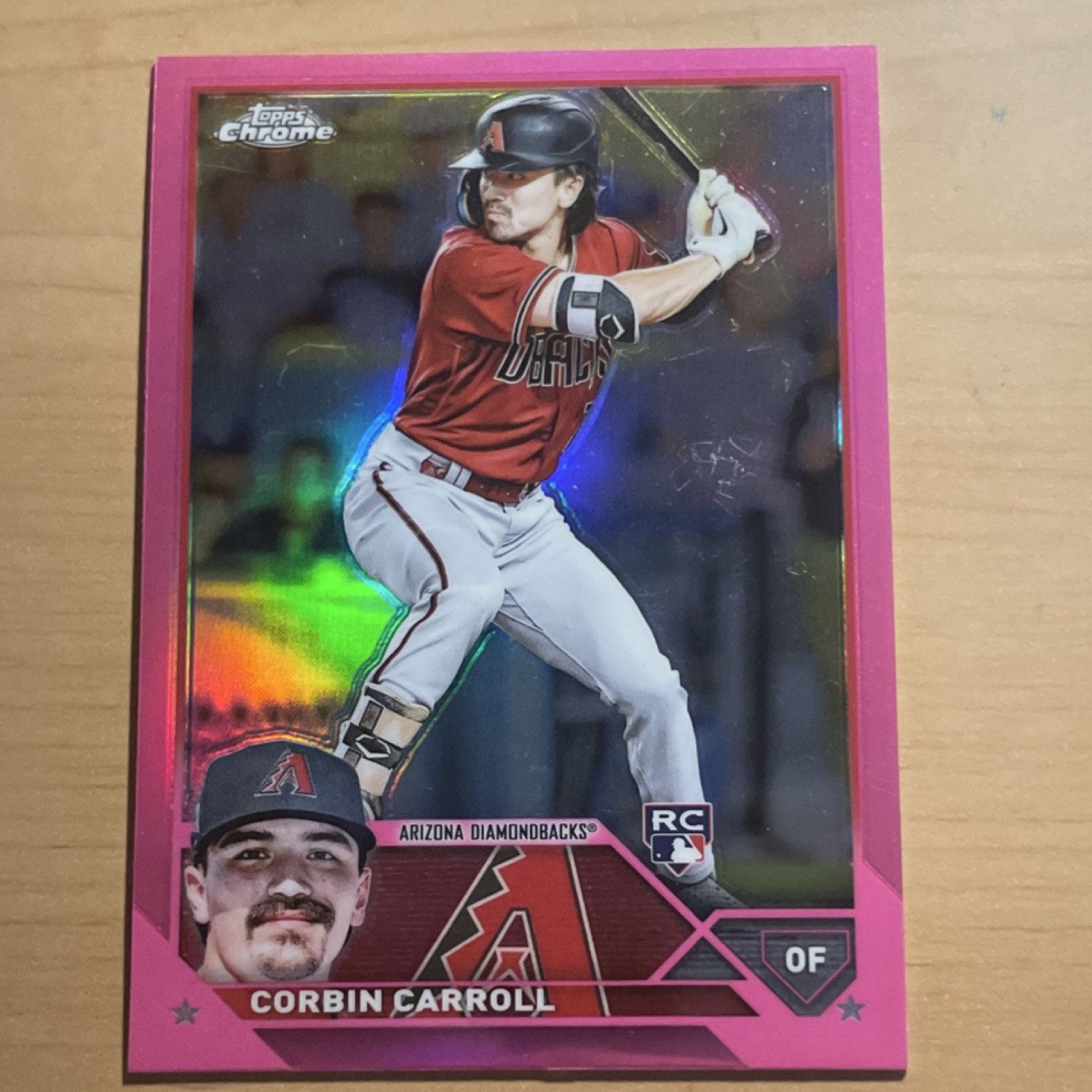 2023 Topps Chrome Corbin Carroll #95 Arizona Diamondbacks Pink Refractor Rookie