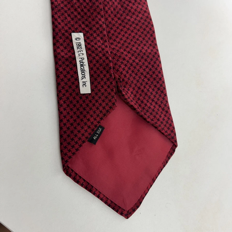 Corbata de colección MAD Magazine para hombre roja seda Alfred E Neuman dibujos animados 1992 novedad años 90 Foto 2 de 4