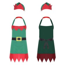 Women's Christmas And Hat Elf Costume Music Festival Outfit Halloween Apron