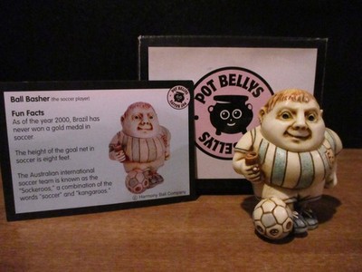Harmony Ball Pot Belly Ball Basher AKA Soccer Player Marble Resin Box Figurine