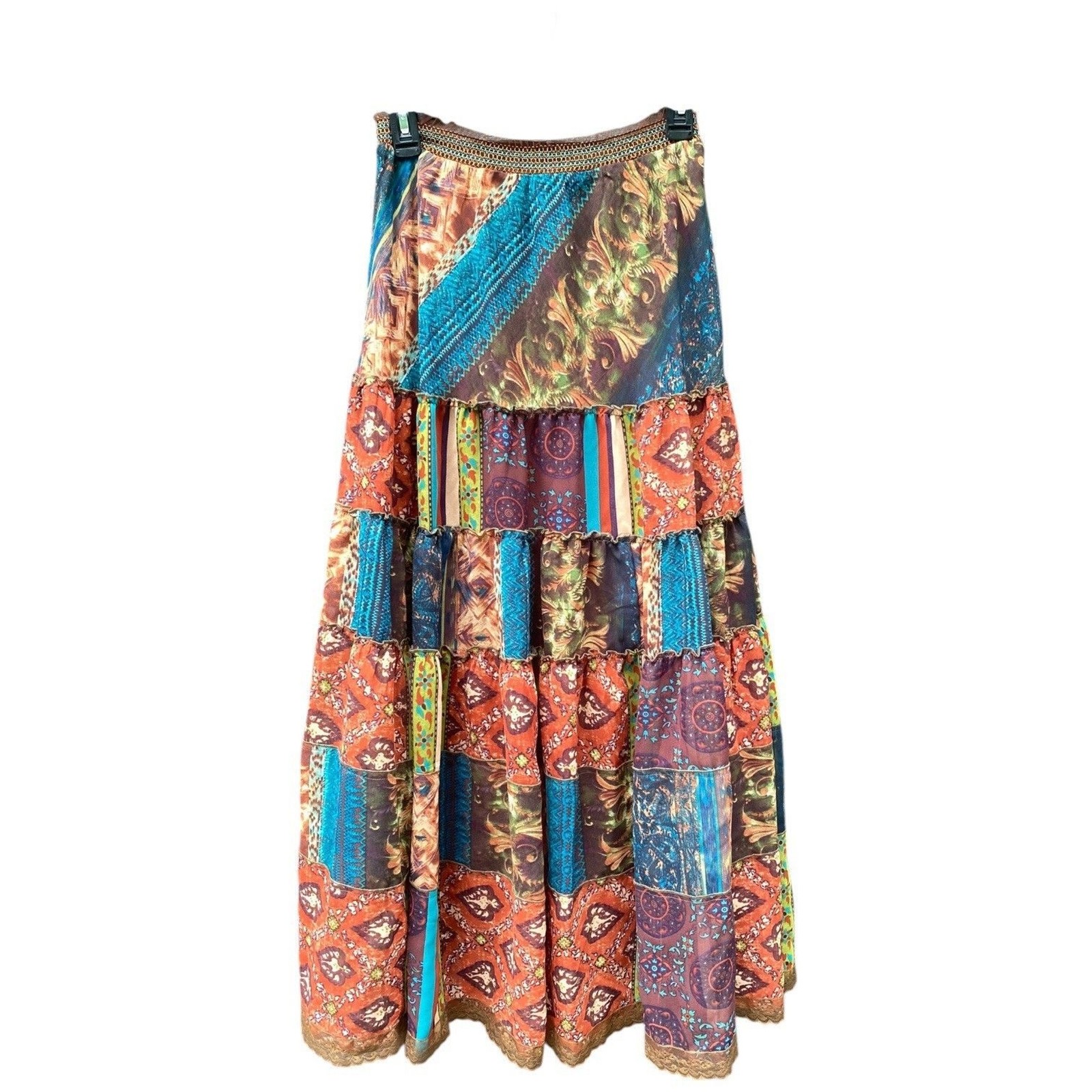 The Pyramid Collection Boho Patchwork Tiered Maxi… - image 12