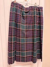 Scottish Tartan Wool Kilt Skirt Side Buttons - ML - Red Green Blue
