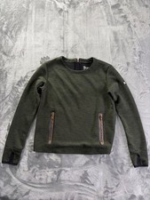 Superdry Sport Tech Women's Sweatshirt S Green Rubberized Logo Patch Athletic