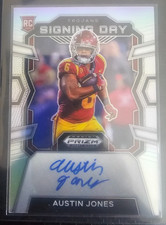 2024 Panini Prizm Draft Picks Football SD-AJS Austin Jones Autograph Rookie Card. rookie card picture