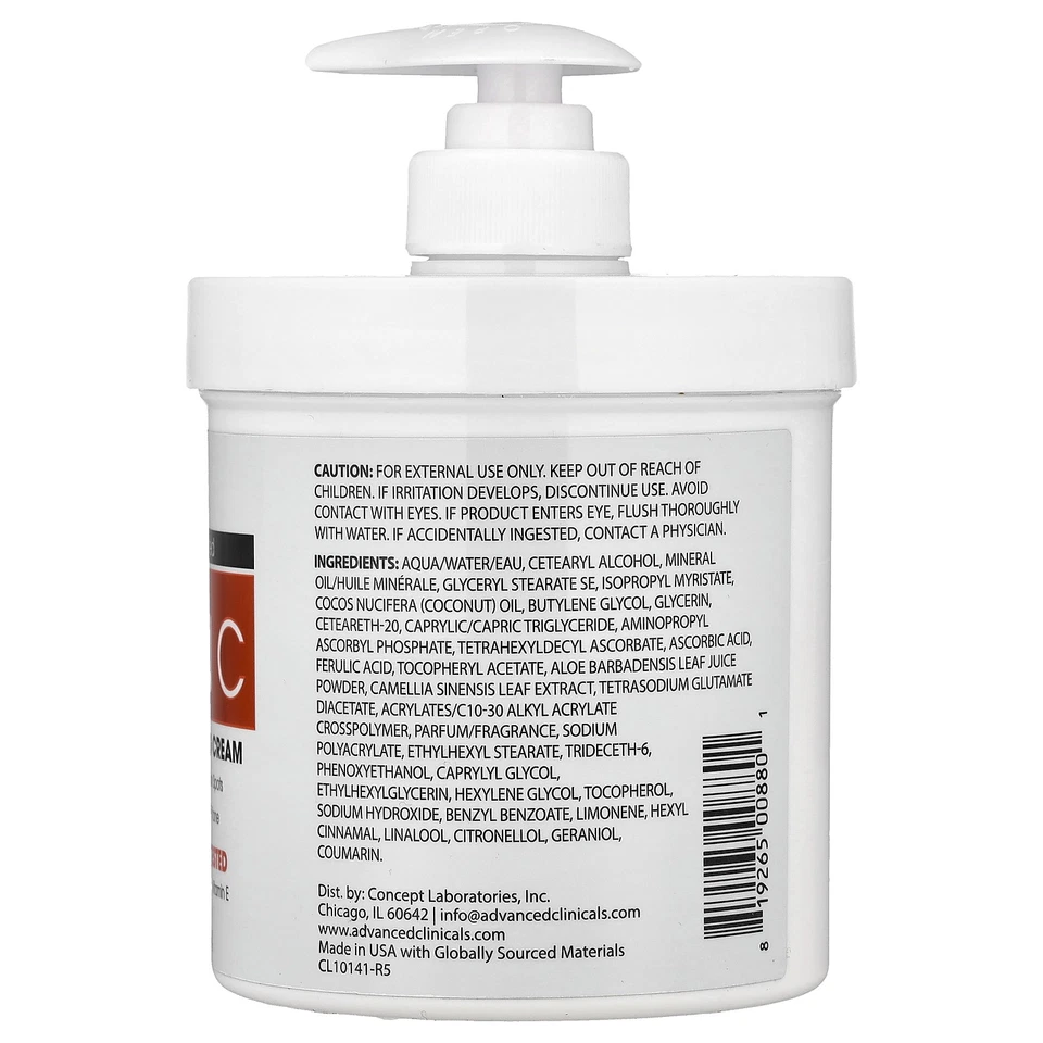 Vitamin C, Advanced Brightening Cream, 16 oz (454 g) - Image 2 of 3