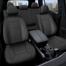 Premium Waterproof Car Seat Cover Full Set, Front and Rear Split Bench Seat C...