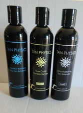Tan Physics Sunless Tanner 3 Pc Set Extender Exfoliant & Tanner 8fl.oz New NOS