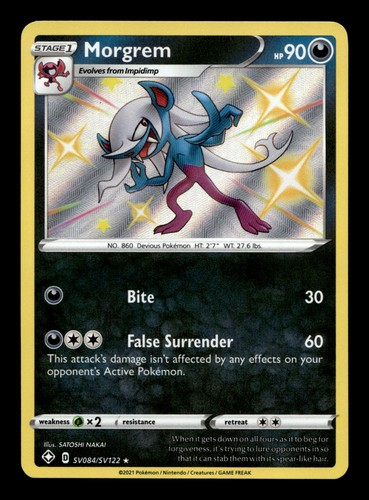 Morgrem SV084/SV122 Shining Fates: Shiny Vault Shiny Holo Rare Pokemon TCG
