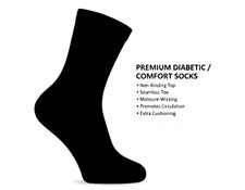6-12 Pairs Premium Men's & Women's Diabetic High Compression Cotton Crew Socks