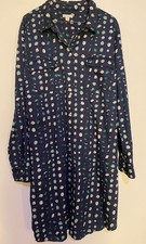 Gap Shirt Dress Long Sleeve Button Up 100% Cotton Whimsical Bugs Women Sz XL