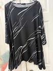 London Times Alfani 2pc Black/White Abstract Knit Blouse & Pants Set 2X 20W — photo 5