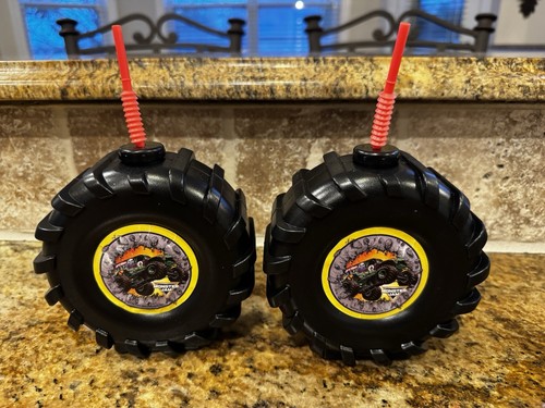 Monster Jam Grave Digger Truck Tire Kids Cups x2
