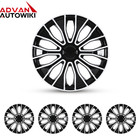 4pcs/set 16''Universal Hubcaps for Steel Wheel Rims Cover Black & White Lacquer 